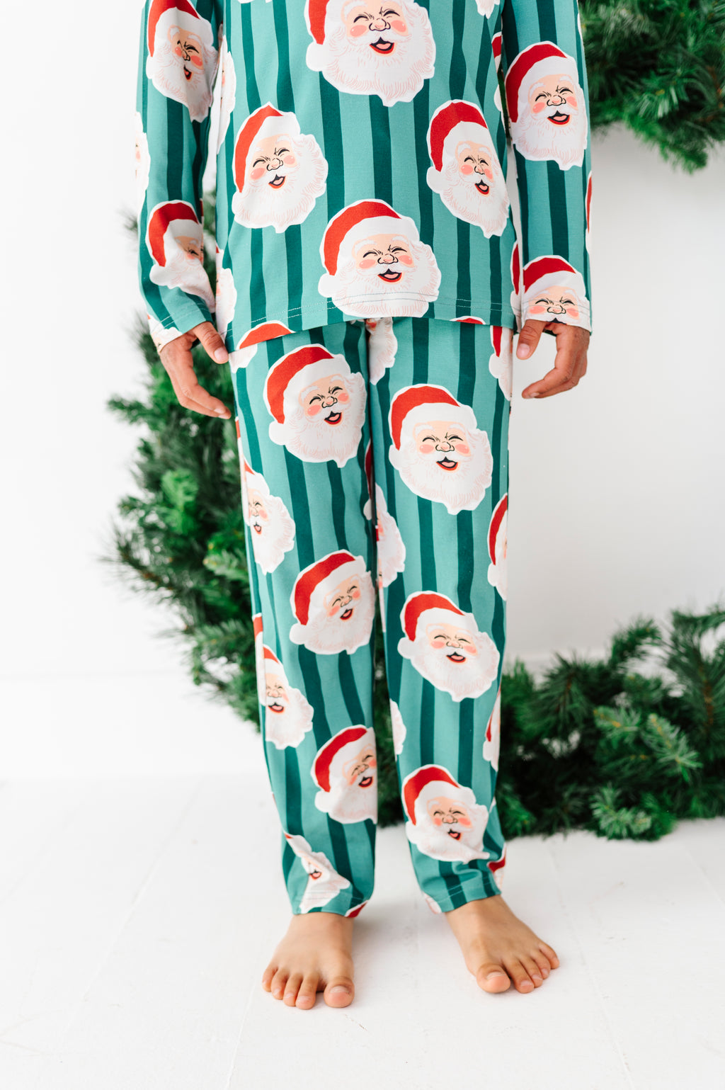 GREEN Santa Stripes | BOYS 2-Piece SET