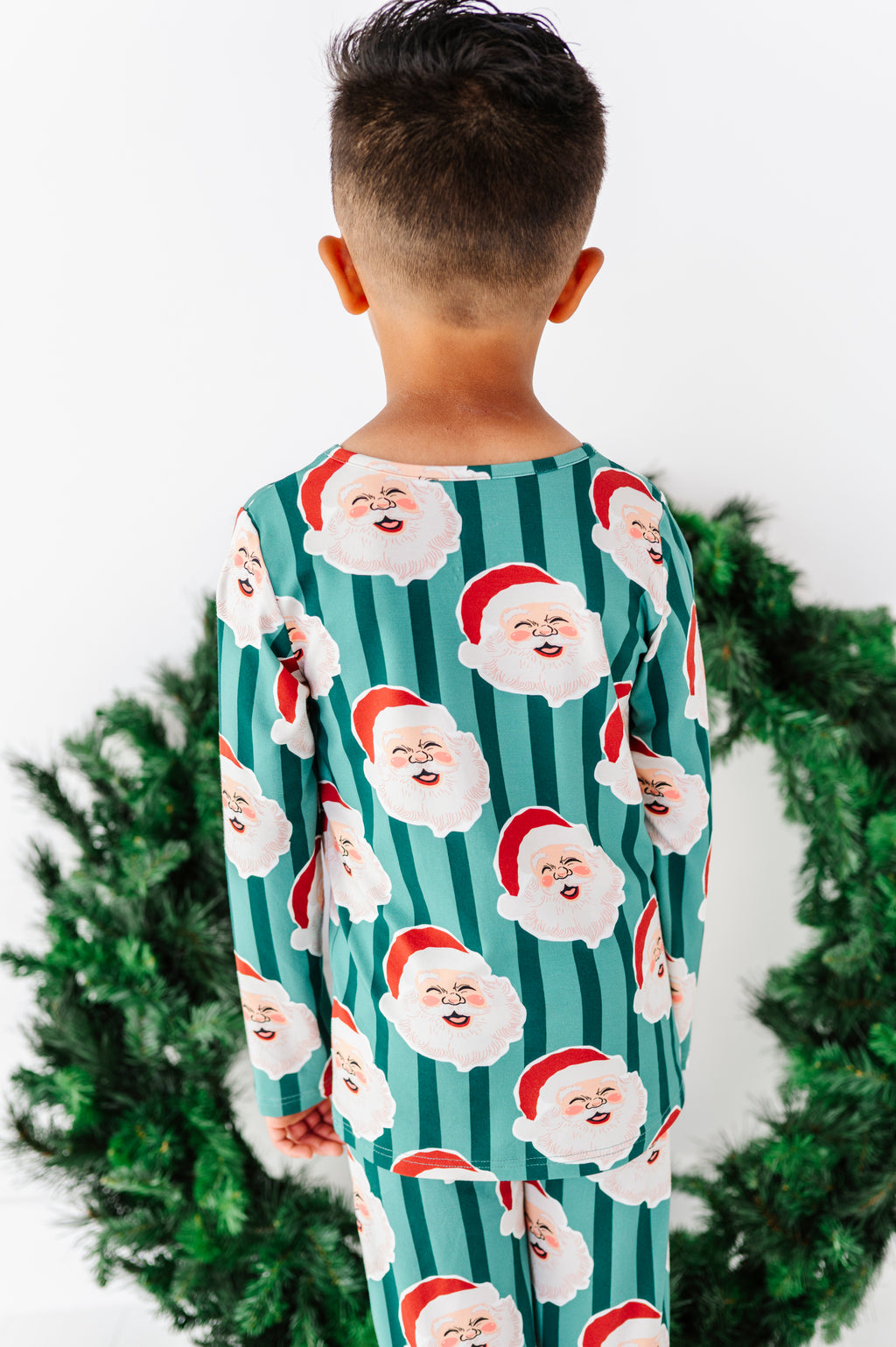 GREEN Santa Stripes | BOYS 2-Piece SET