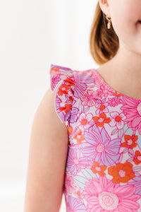 Neon Floral: Skirted TWO-PIECE