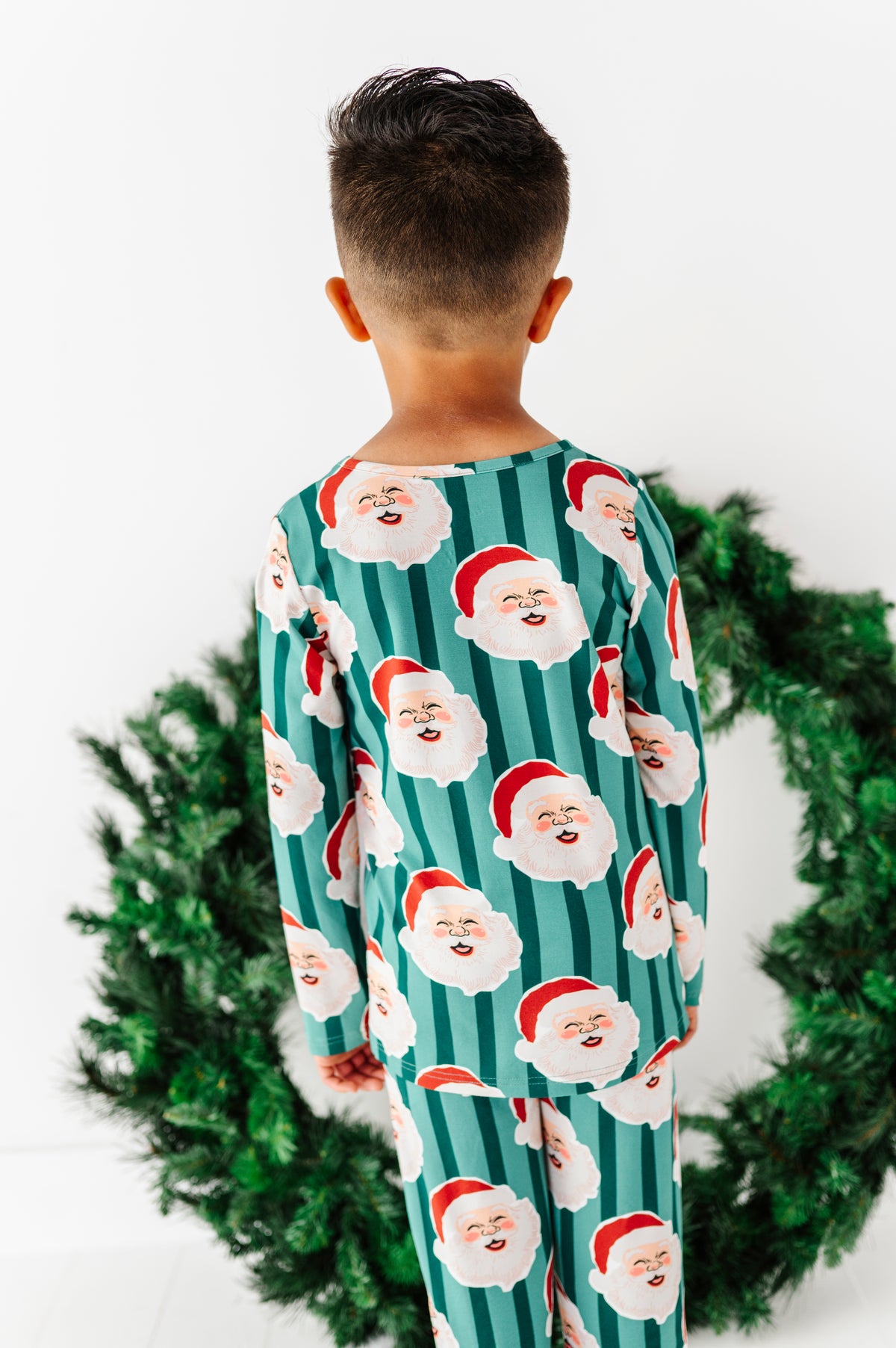 GREEN Santa Stripes | BOYS 2-Piece SET