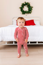 Load image into Gallery viewer, Red Stripes | ZIP ROMPER