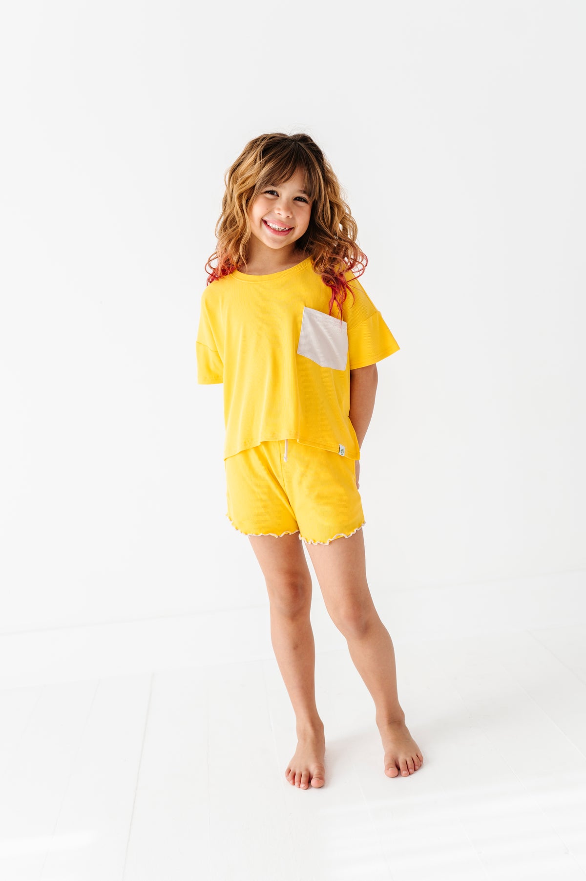 Lemon Drop | Boxy Crop + Shorts RIB Set