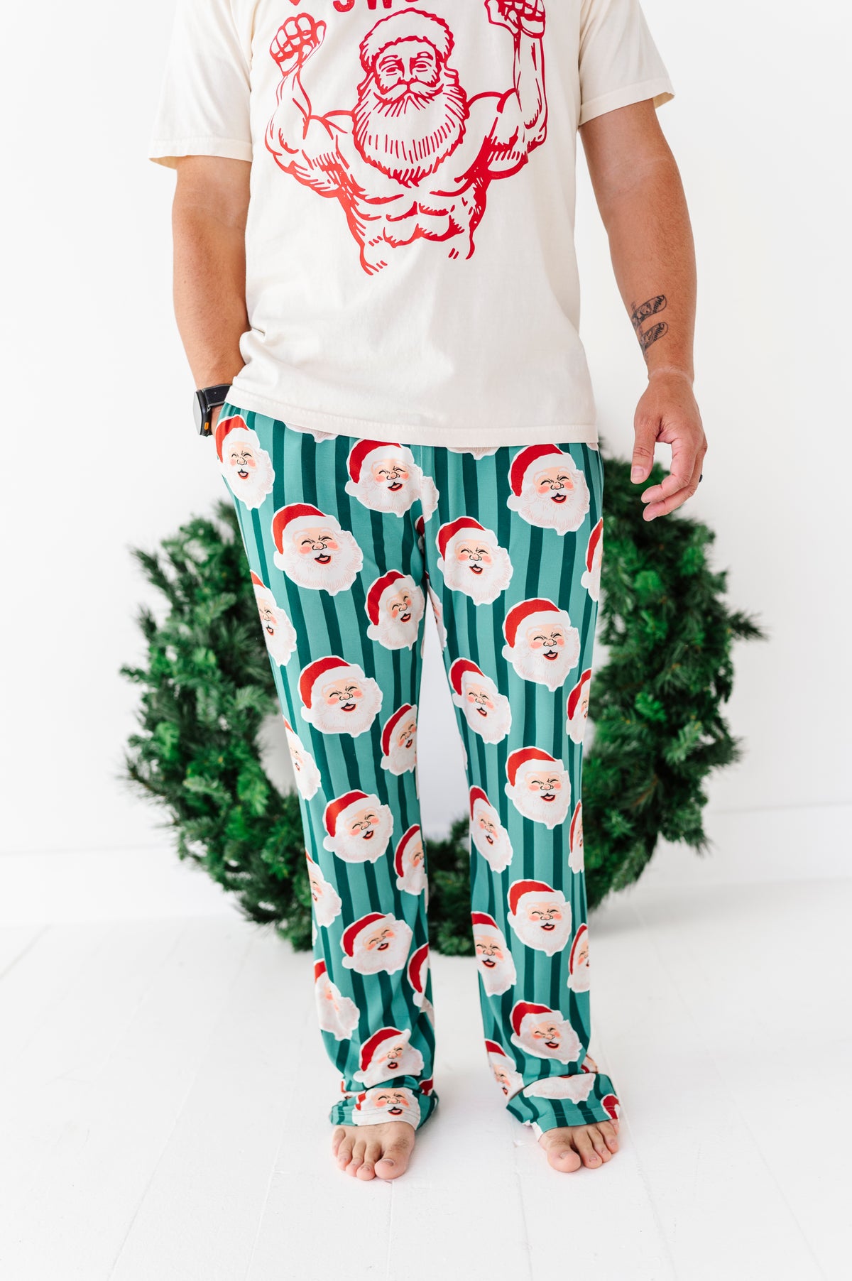 GREEN Santa Stripes | MEN'S Pants