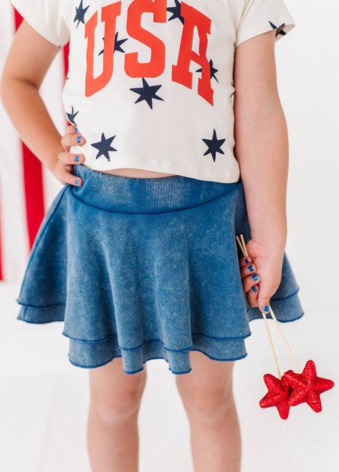 Navy RIBBED | Skort