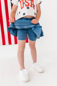 Navy RIBBED | Skort
