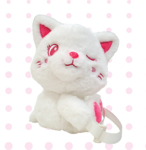 Plush Crossbody Bag: Winky Kitty