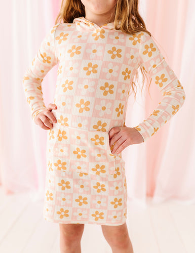 Daisies | Ribbed Hoodie Dress