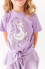 Load image into Gallery viewer, Silly Goose | Purple Vintage Front-Tie Tee