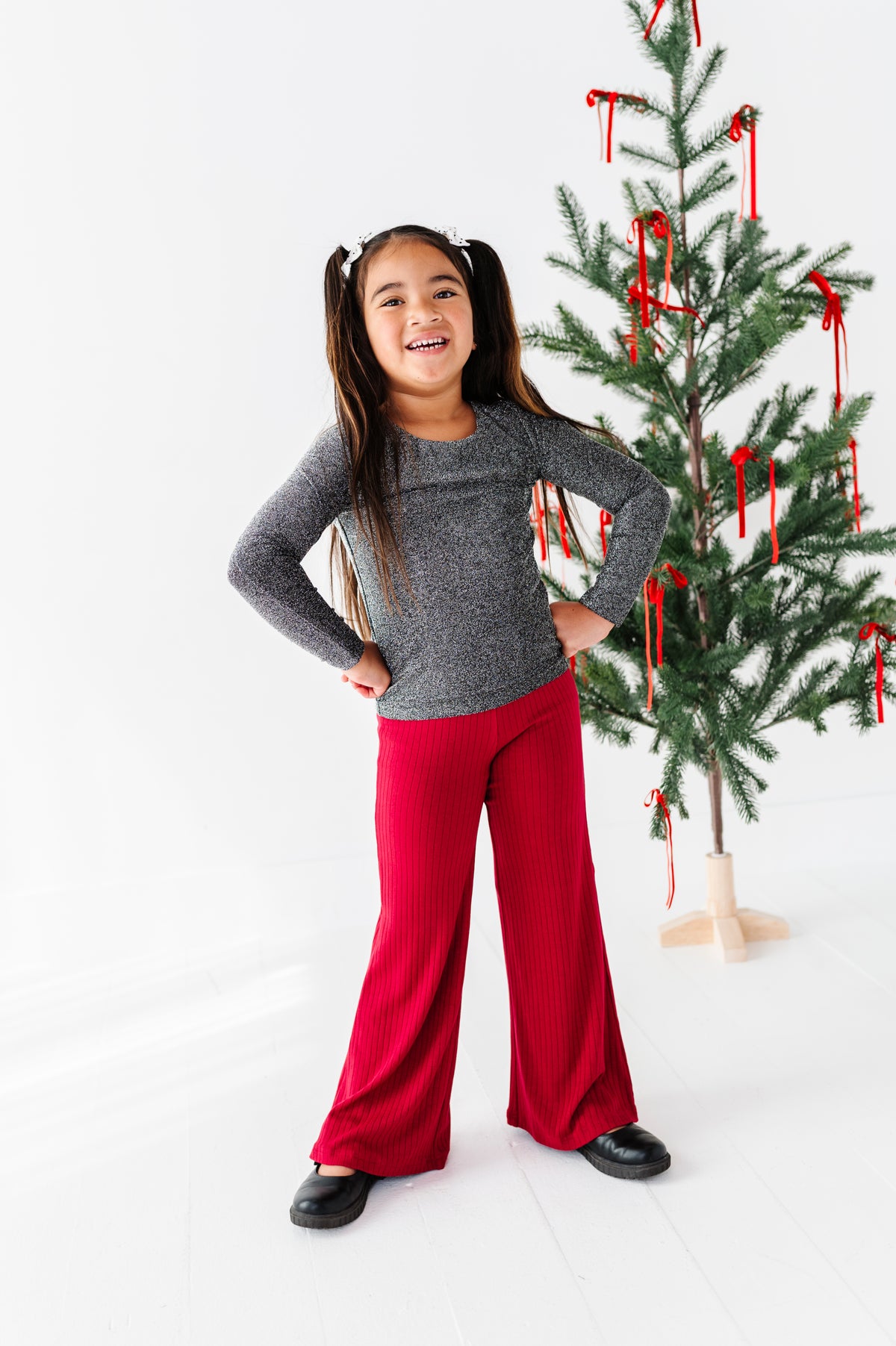 Holly Berry | Rib Wide Leg Pants