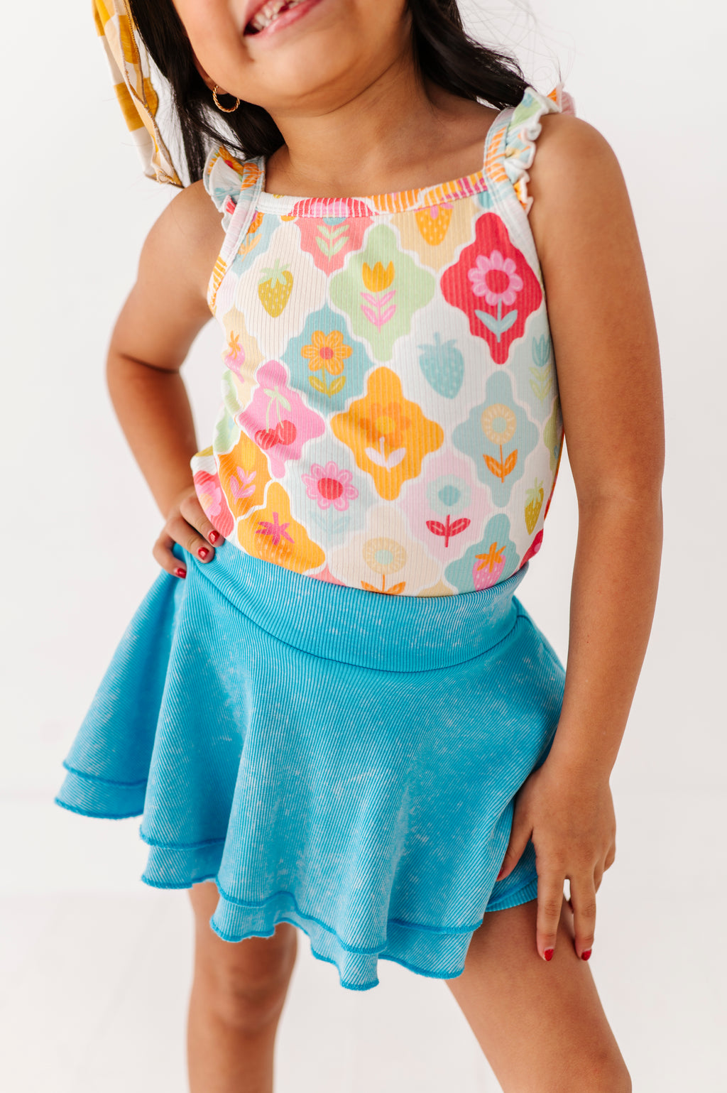 Fruity Floral | Ribbed Tank
