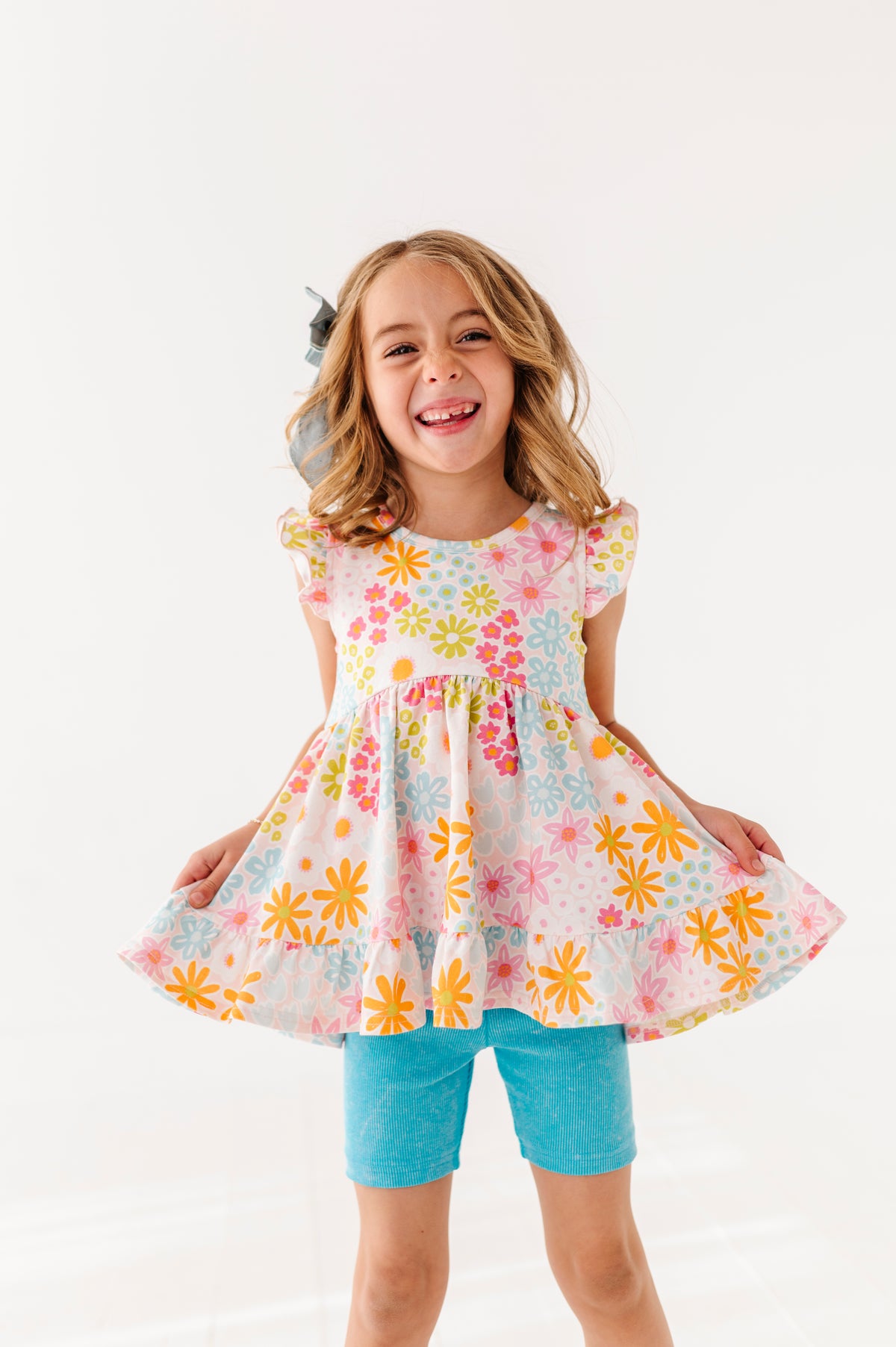 Summer Floral | Double Ruffle Peplum