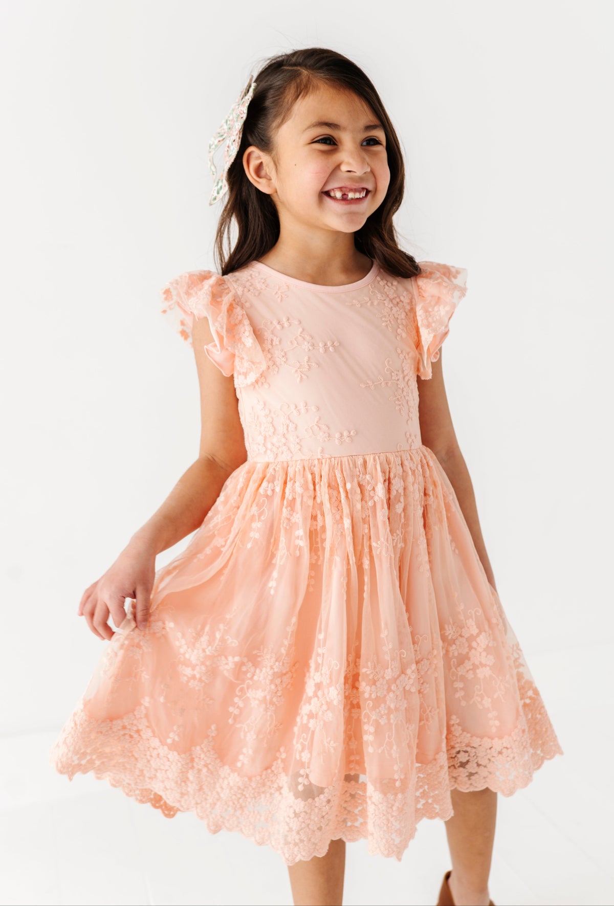 Petal Peach | LACE DRESS