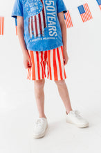 Load image into Gallery viewer, RED Spangled Stripes | BOY SHORTS