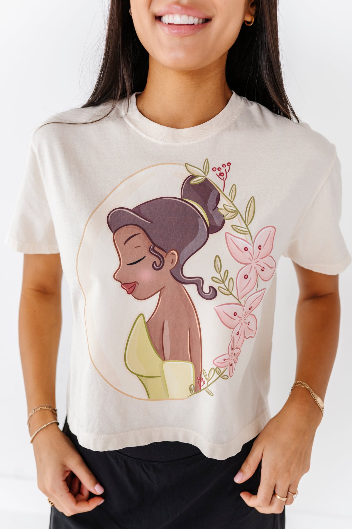 Tiana | ADULT tee (CROP + FULL LENGTH HERE)