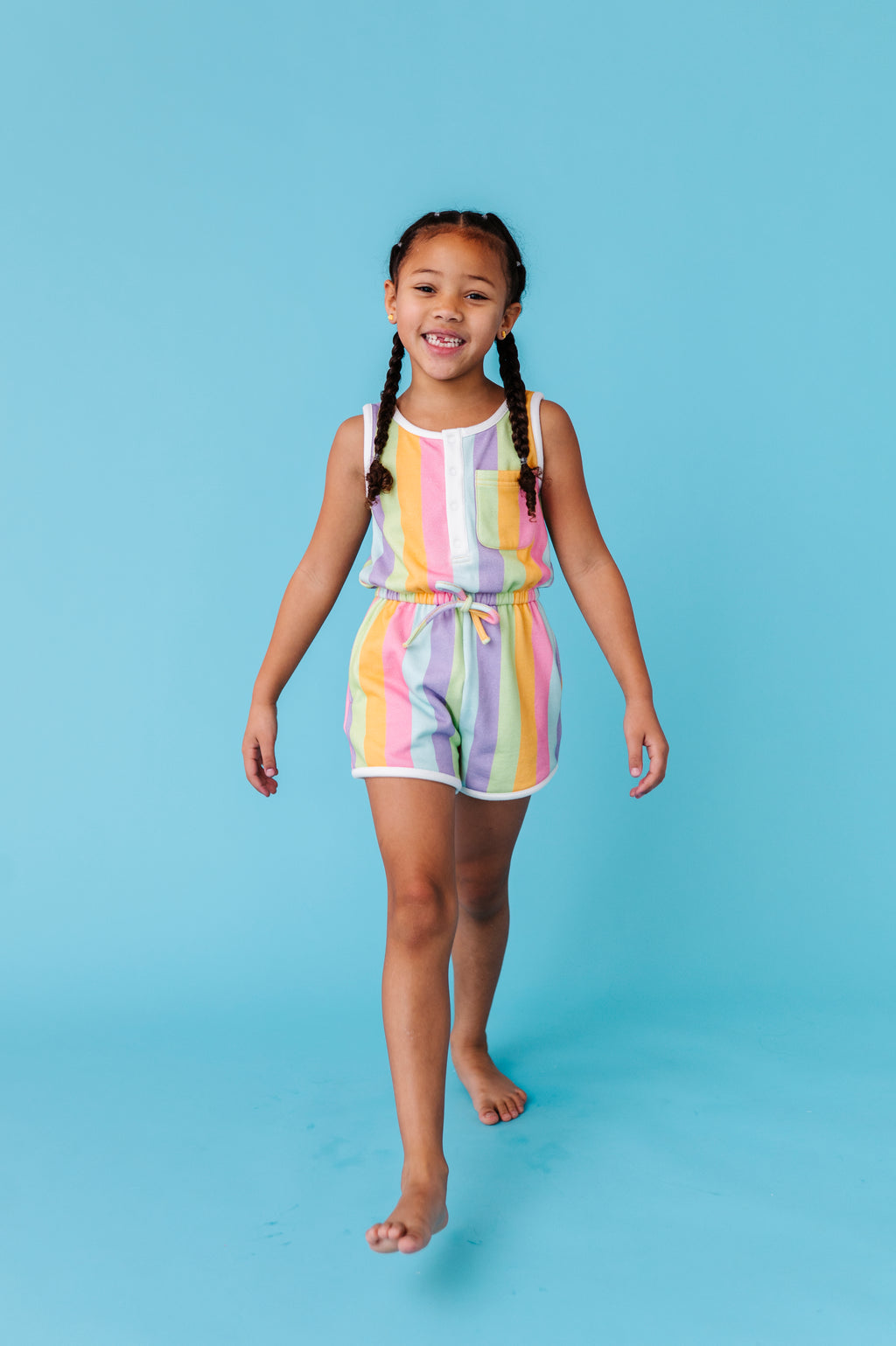 Sherbert Stripes | TERRY TANK ROMPER