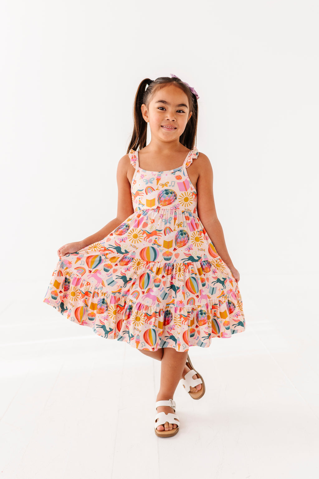 Retro Rainbow | Ruffle Bamboo Dress