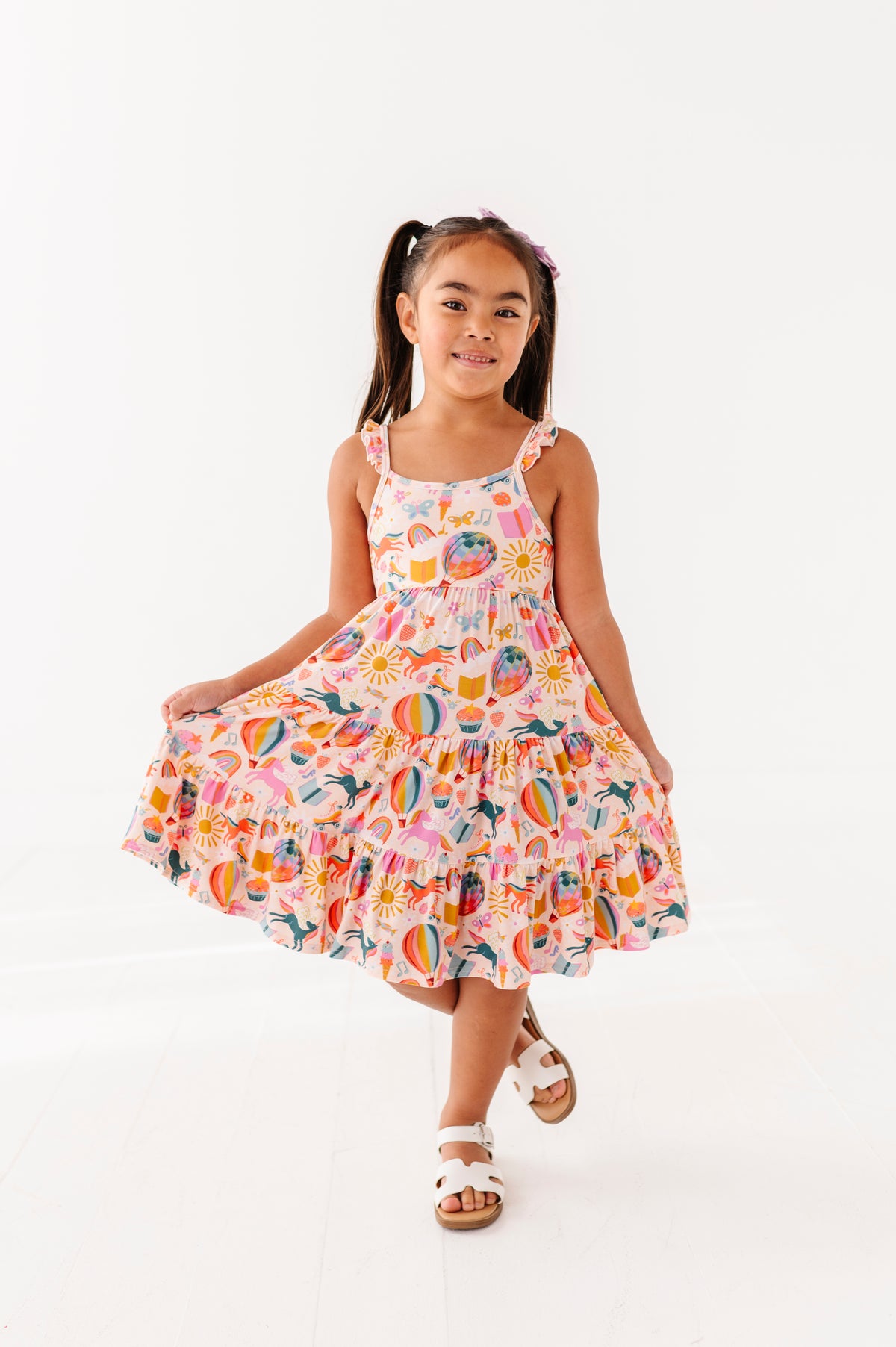 Retro Rainbow | Ruffle Bamboo Dress