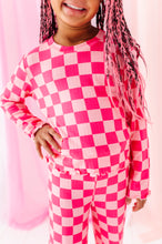 Load image into Gallery viewer, Hot Pink Check | Wide Leg Ribbed SET