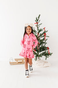 Mouse Bows PINK | (KIDS) 1/4th Zip Up
