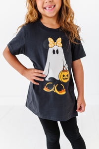 Minnie Ghost | KIDS CHARCOAL TEE