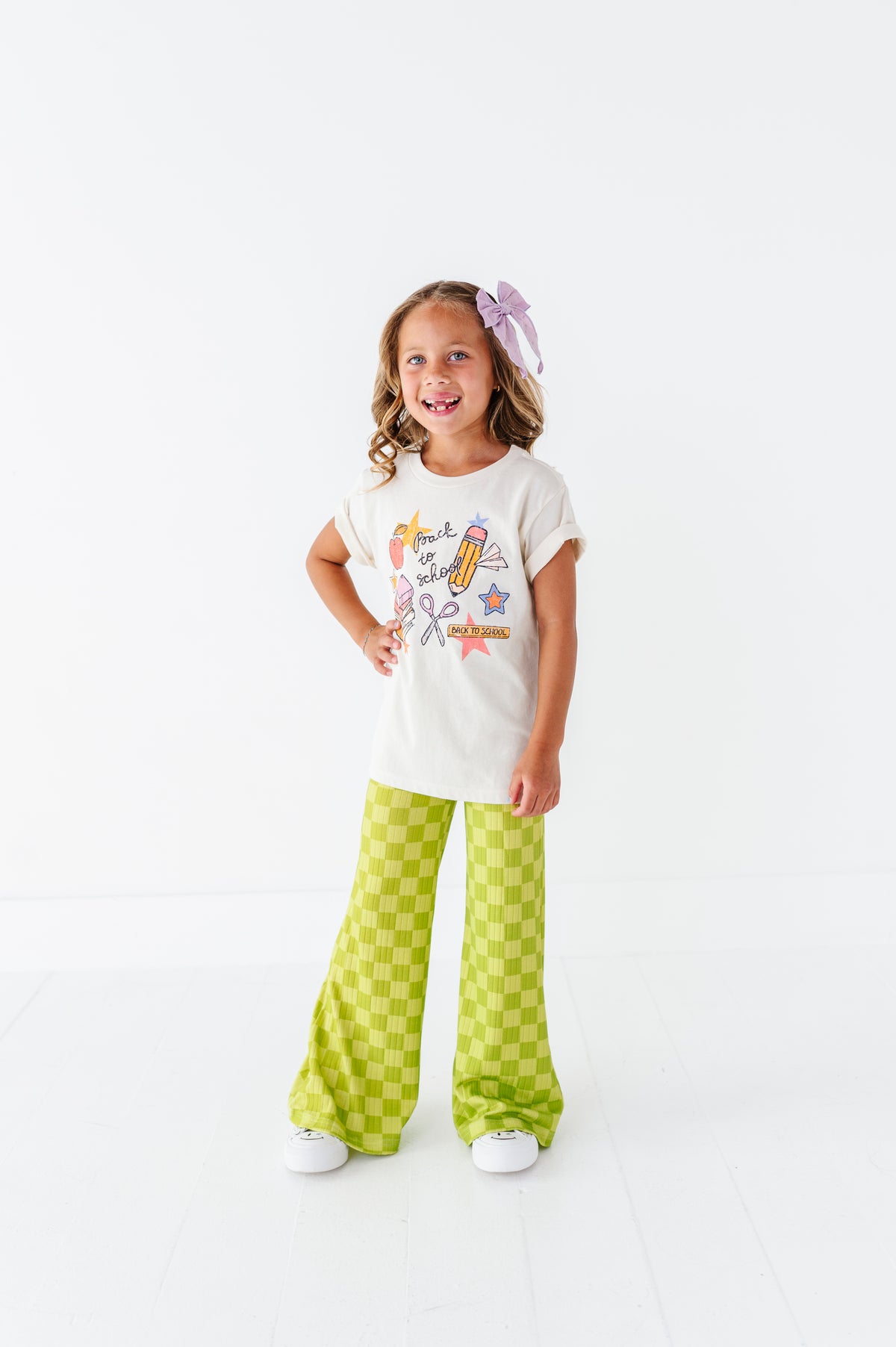 Green Apple Check | WIDE LEG PANTS