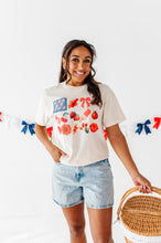 Load image into Gallery viewer, Collage Flag | ADULT tees (*CROP + FULL LENGTH HERE)