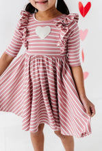 Load image into Gallery viewer, PINK + WHITE STRIPE | Ultimate Twirl Ruffle Dress