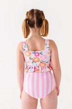 Load image into Gallery viewer, Poppy + Stripes: Ruffle TWO-PIECE Tankini