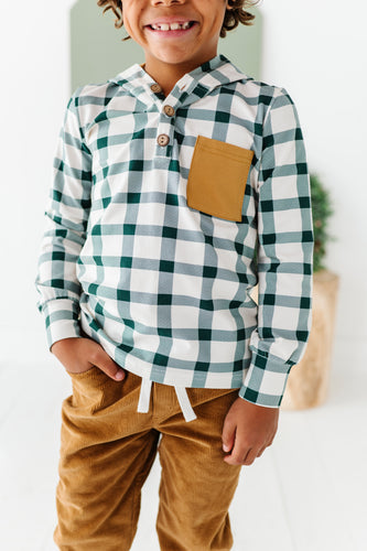 Pine Plaid | HOODED HENLEY