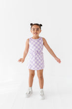 Load image into Gallery viewer, Violet Check | Skater Dress (with detached shorts!)