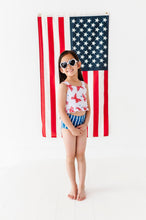 Load image into Gallery viewer, Red Stripe Bows | Ruffle Tankini TWO-PIECE
