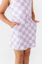 Load image into Gallery viewer, Violet Check | Skater Dress (with detached shorts!)