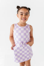 Load image into Gallery viewer, Violet Check | Skater Dress (with detached shorts!)