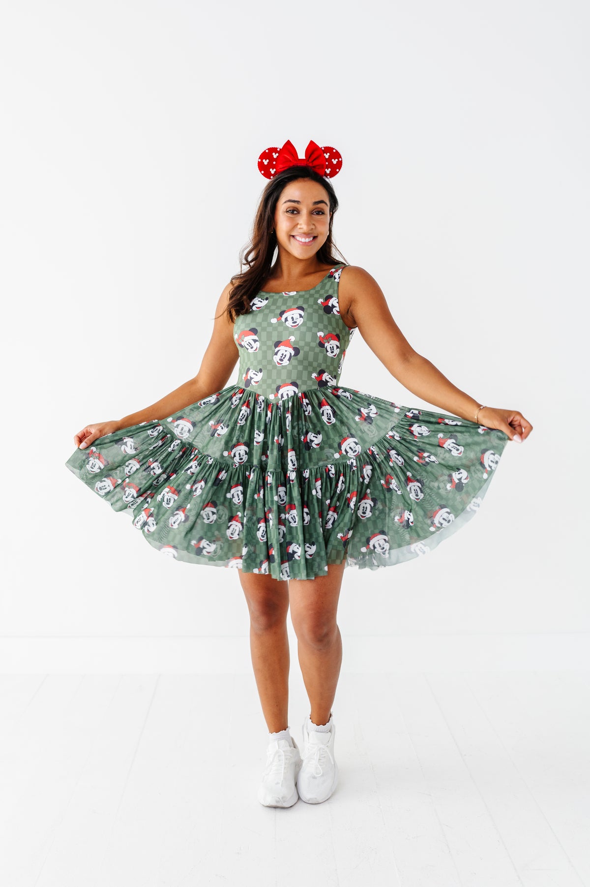 Mickey's Evergreen Check | ADULT Mesh Dress
