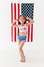 Load image into Gallery viewer, Red Stripe Bows | Ruffle Tankini TWO-PIECE