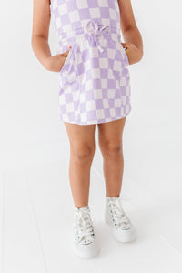 Violet Check | Skater Dress (with detached shorts!)