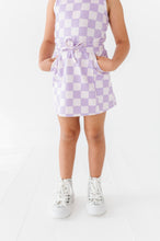 Load image into Gallery viewer, Violet Check | Skater Dress (with detached shorts!)