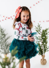 Load image into Gallery viewer, HOLIDAY BOWS | Long Sleeve Ruffle Shoulder Tee