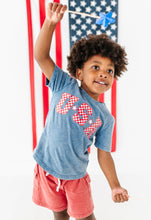 Load image into Gallery viewer, Navy ‘USA’ Check  | BOYS Tee