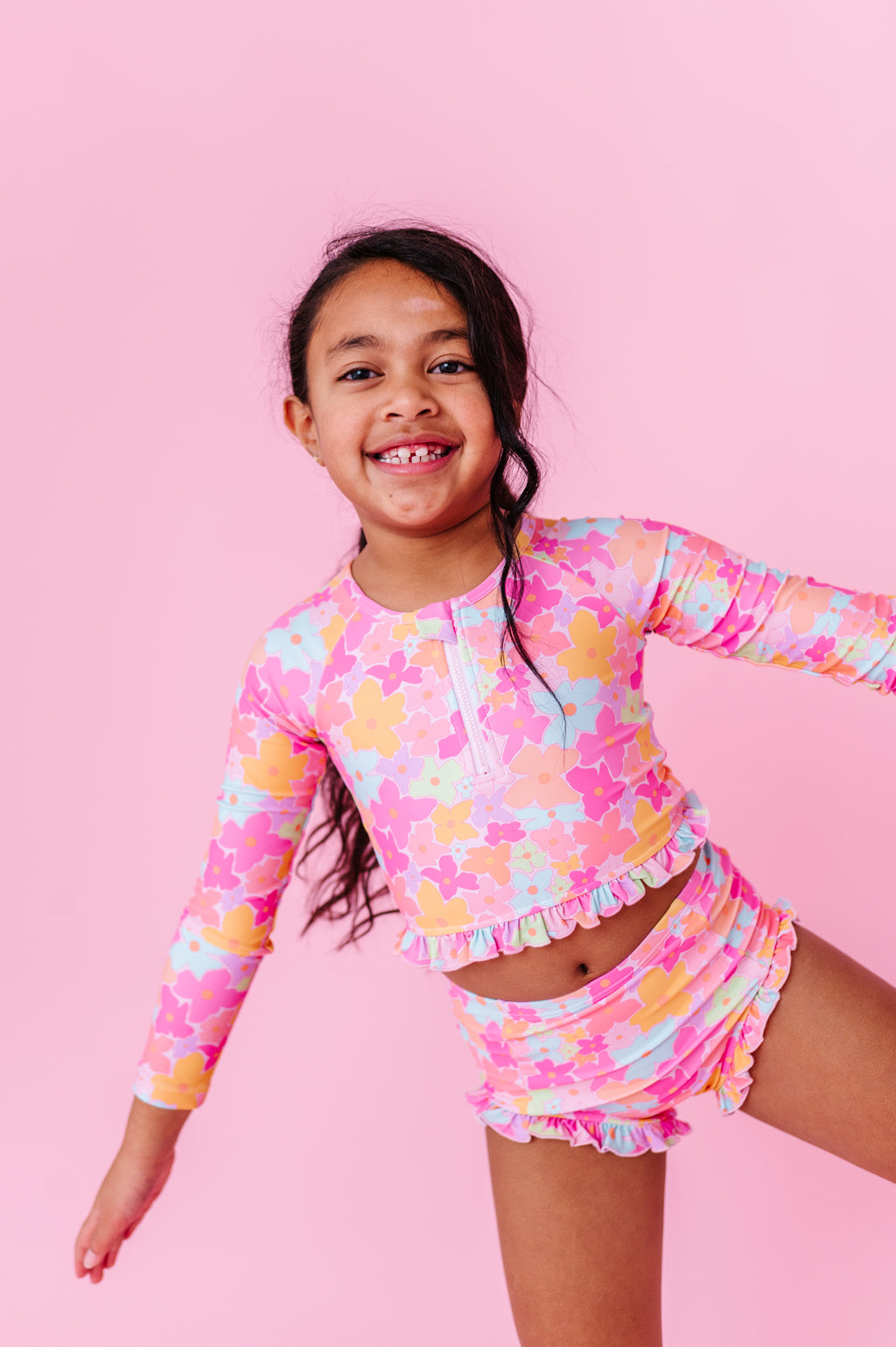 Tutti Fruitti Blossom | 1/4th ZIP RASHGUARD 2-PIECE