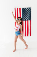Load image into Gallery viewer, Red Stripe Bows | Ruffle Tankini TWO-PIECE