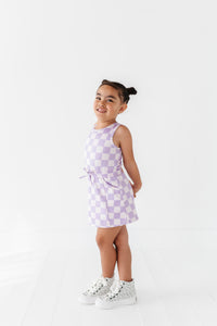 Violet Check | Skater Dress (with detached shorts!)
