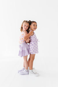 Violet Check | Skater Dress (with detached shorts!)