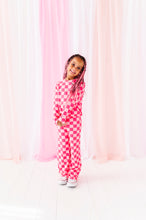 Load image into Gallery viewer, Hot Pink Check | Wide Leg Ribbed SET