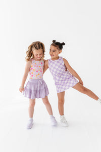 Violet Check | Skater Dress (with detached shorts!)