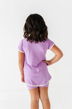 Load image into Gallery viewer, Pixie Purple | Mini Dress + Biker Shorts RIB Set
