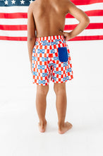 Load image into Gallery viewer, USA Check | BOYS Swim Shorts