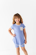 Load image into Gallery viewer, Periwinkle | Mini Dress + Biker Shorts RIB Set