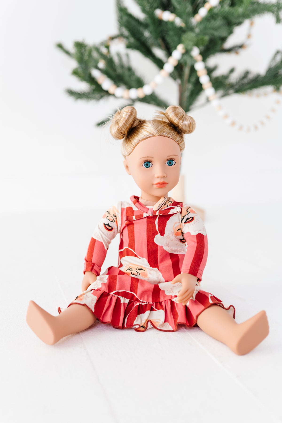 RED Santa Stripes | 18" DOLL DRESS