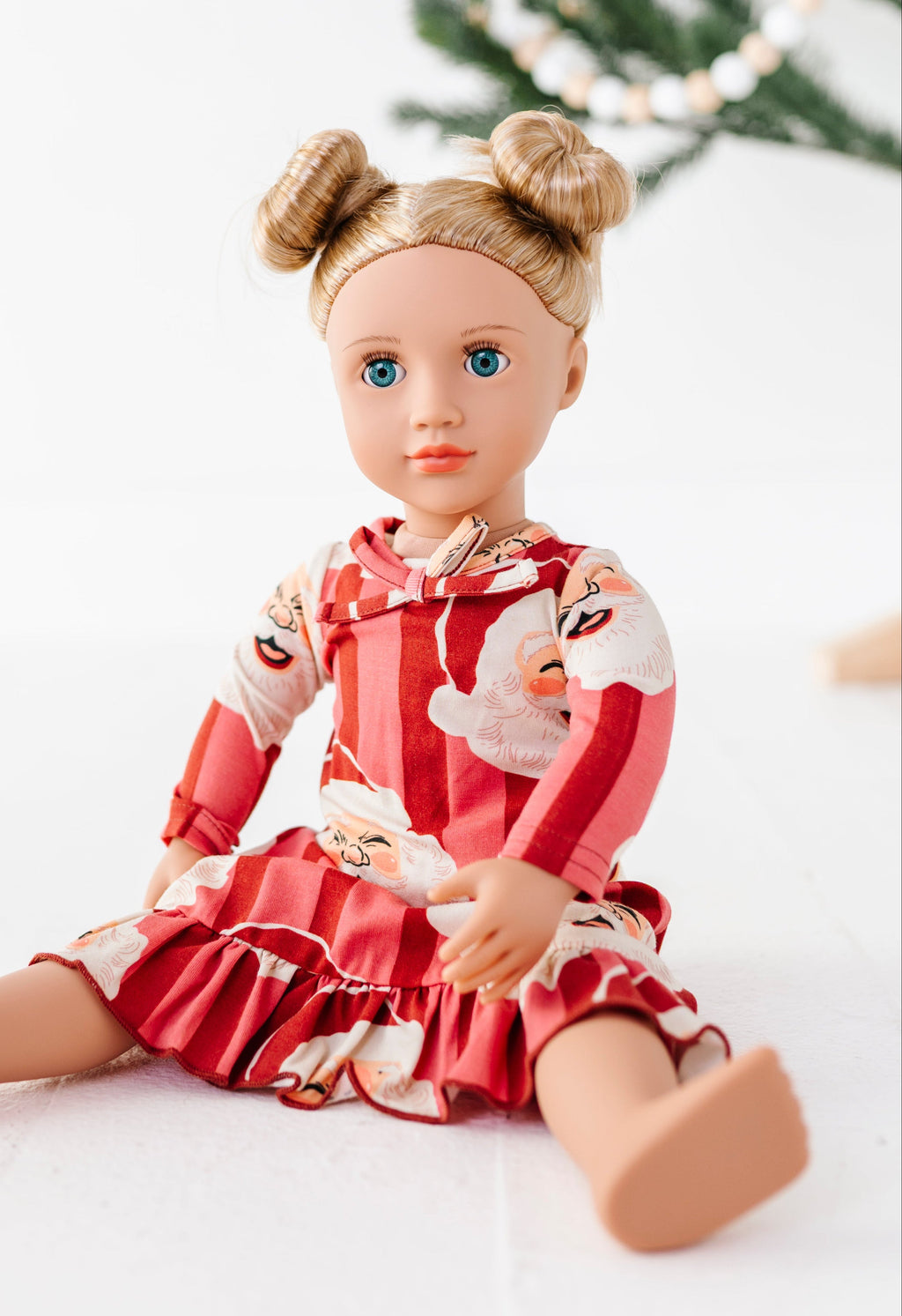 RED Santa Stripes | 18" DOLL DRESS